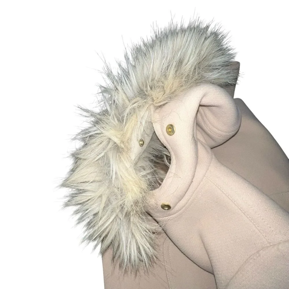J. Crew Chateau Parka‎ Italian Stadium Cloth Wool Coat Hooded Size 2T Tall Beige - Picture 7 of 14